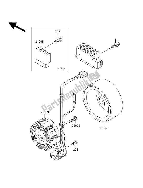 Tutte le parti per il Generatore del Kawasaki Eliminator 125 1998