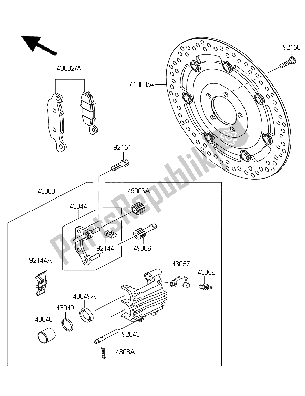 All parts for the Front Brake of the Kawasaki W 800 2012