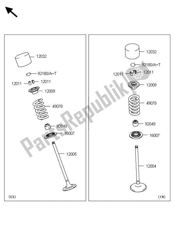 Alle onderdelen voor de Klep (pen) van de Kawasaki Z 1000 2013