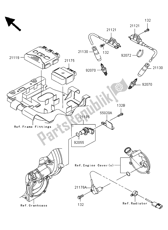 All parts for the Ignition System of the Kawasaki KVF 650 4X4 2013