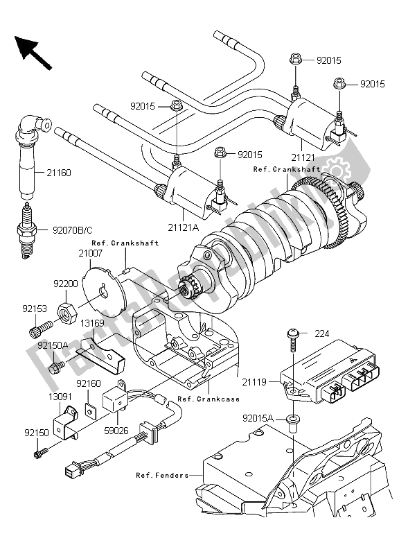 All parts for the Ignition System of the Kawasaki ZRX 1200R 2006