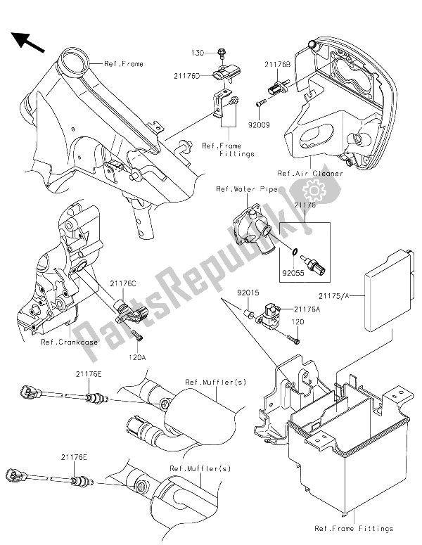 All parts for the Fuel Injection of the Kawasaki VN 900 Custom 2015