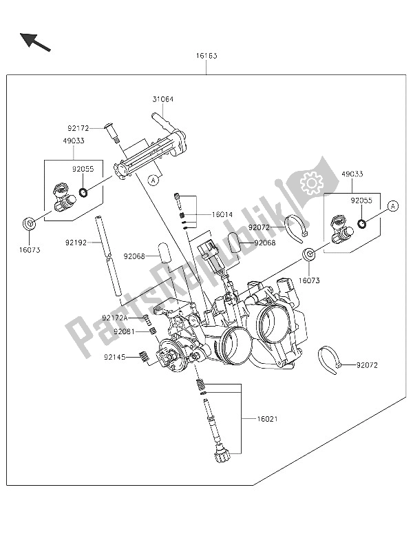 Toutes les pièces pour le Manette De Gaz du Kawasaki Ninja 300 ABS 2016