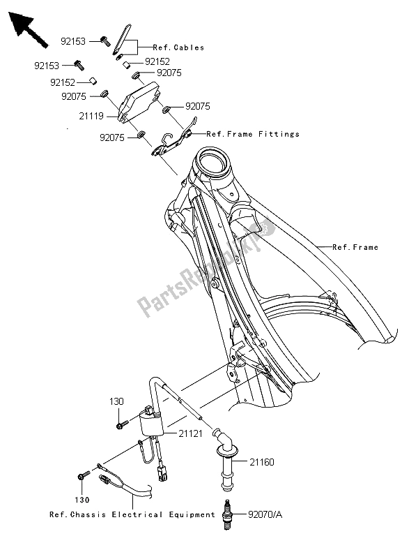 Toutes les pièces pour le Système De Mise à Feu du Kawasaki KX 450F 2008