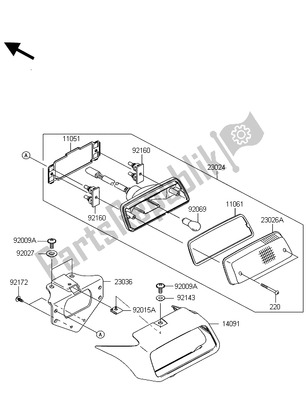 Tutte le parti per il Fanale Posteriore del Kawasaki KFX 700 2008