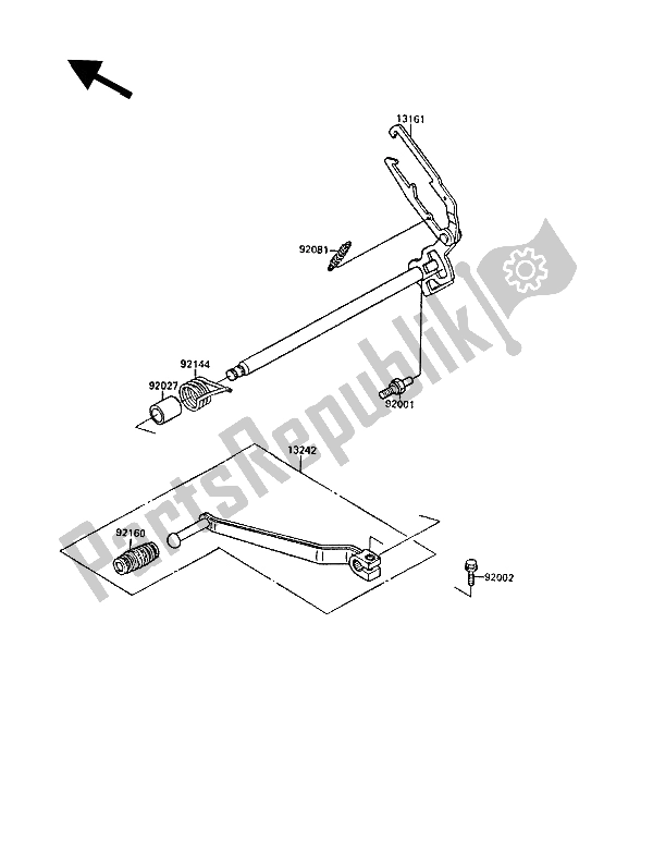 Todas las partes para Mecanismo De Cambio De Marcha de Kawasaki EL 250 1989