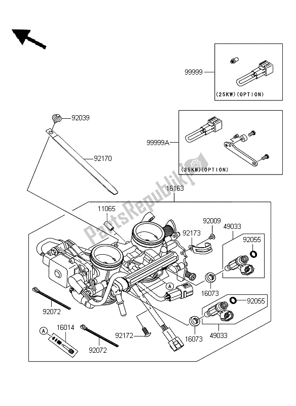 Todas las partes para Acelerador de Kawasaki ER 6N ABS 650 2010