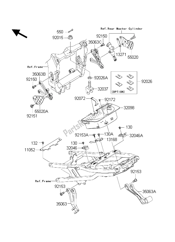 Tutte le parti per il Montaggi Della Struttura del Kawasaki Ninja ZX 6 RR 600 2004