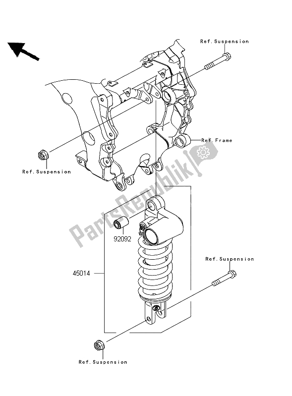 Tutte le parti per il Ammortizzatore del Kawasaki ZZR 1400 ABS 2009