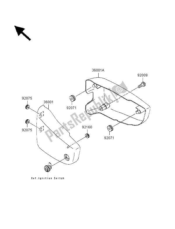 Toutes les pièces pour le Couvercles Latéraux du Kawasaki VN 1500 Classic Tourer FI 2000