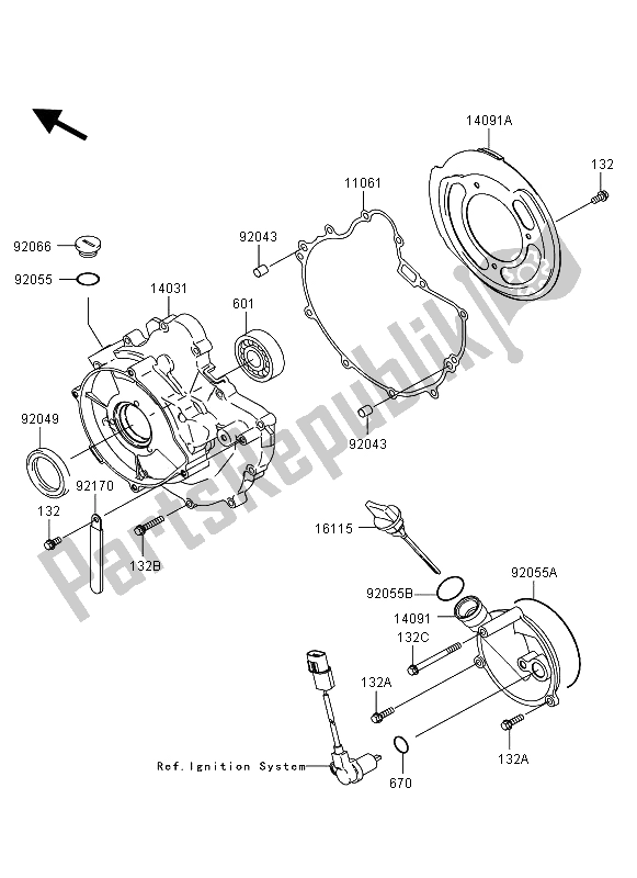 Todas las partes para Cubierta Del Motor de Kawasaki KVF 360 4X4 2006