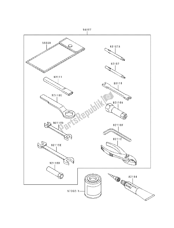 All parts for the Tool of the Kawasaki KDX 125 1991