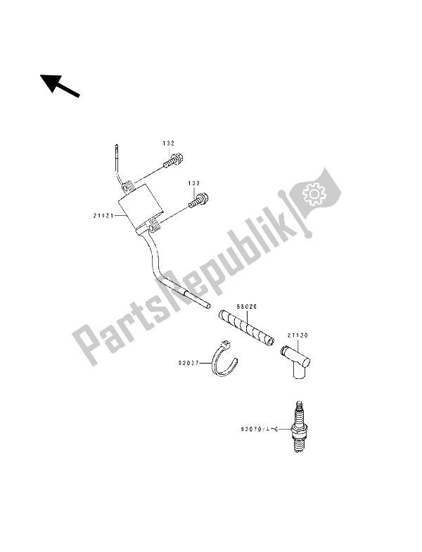 All parts for the Ignition System of the Kawasaki KX 100 1992