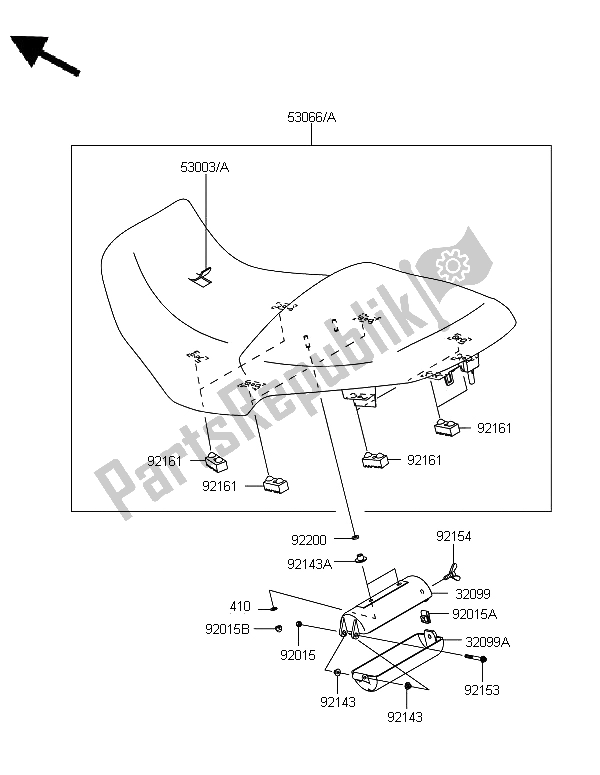 All parts for the Seat of the Kawasaki Versys 1000 2012