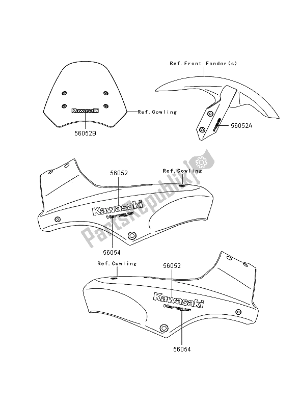 All parts for the Decals (orange) (gray) of the Kawasaki Versys ABS 650 2009