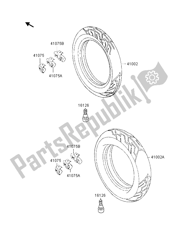 All parts for the Tires of the Kawasaki GPX 600R 1995