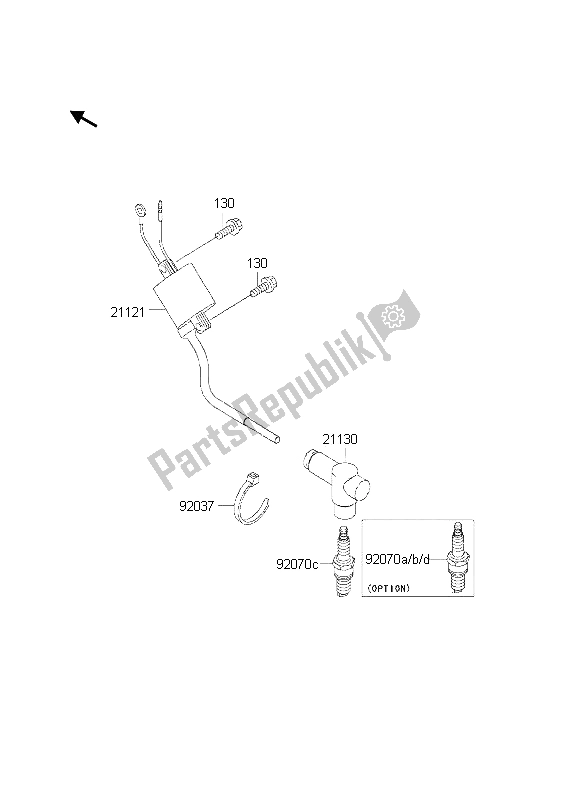 All parts for the Ignition System of the Kawasaki KX 125 2002