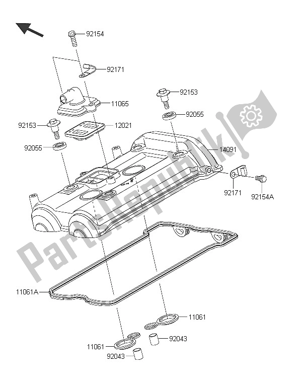 Todas las partes para Cubierta De Tapa De Cilindro de Kawasaki ER 6F ABS 650 2016