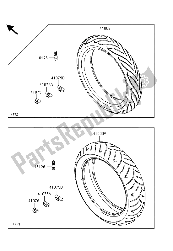 Tutte le parti per il Pneumatici del Kawasaki ER 6F ABS 650 2013