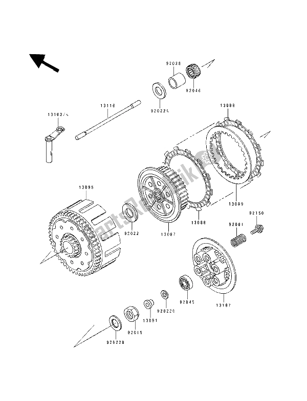 Todas las partes para Embrague de Kawasaki KX 500 1990