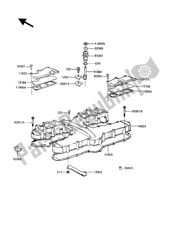 Todas as partes de Tampa Da Cabeça Do Cilindro do Kawasaki Z 1300 1986