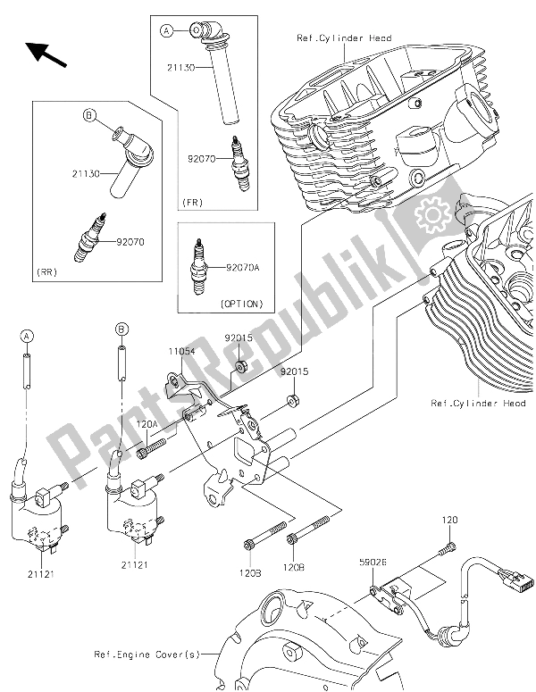 All parts for the Ignition System of the Kawasaki Vulcan 900 Classic 2015