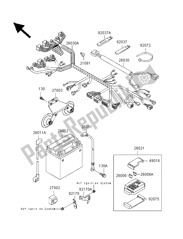 All parts for the Chassis Electrical Equipment of the Kawasaki VN 1500 Classic 1998