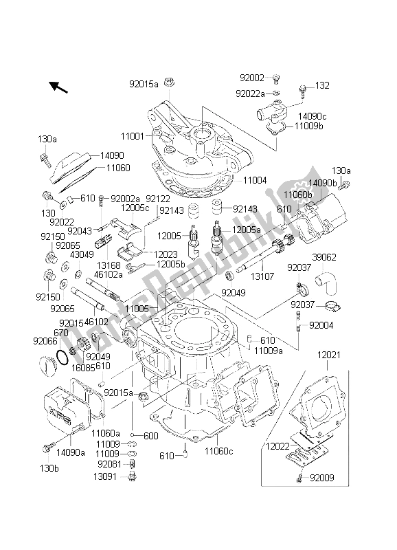 Todas las partes para Culata Y Cilindro de Kawasaki KDX 200 2002
