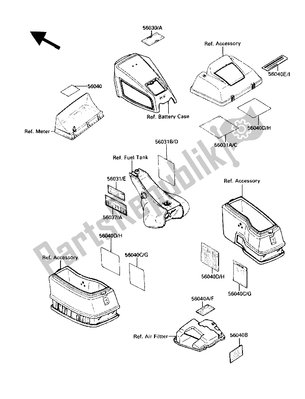 Todas las partes para Etiqueta de Kawasaki Voyager XII 1200 1991