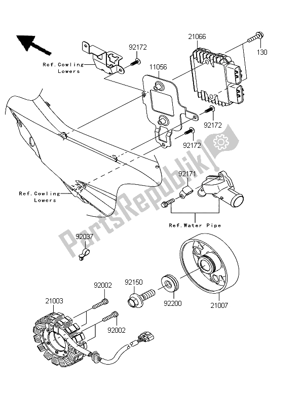 All parts for the Generator of the Kawasaki Ninja ZX 10R 1000 2012