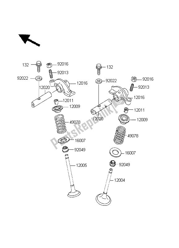 Tutte le parti per il Valvola del Kawasaki Eliminator 125 1999