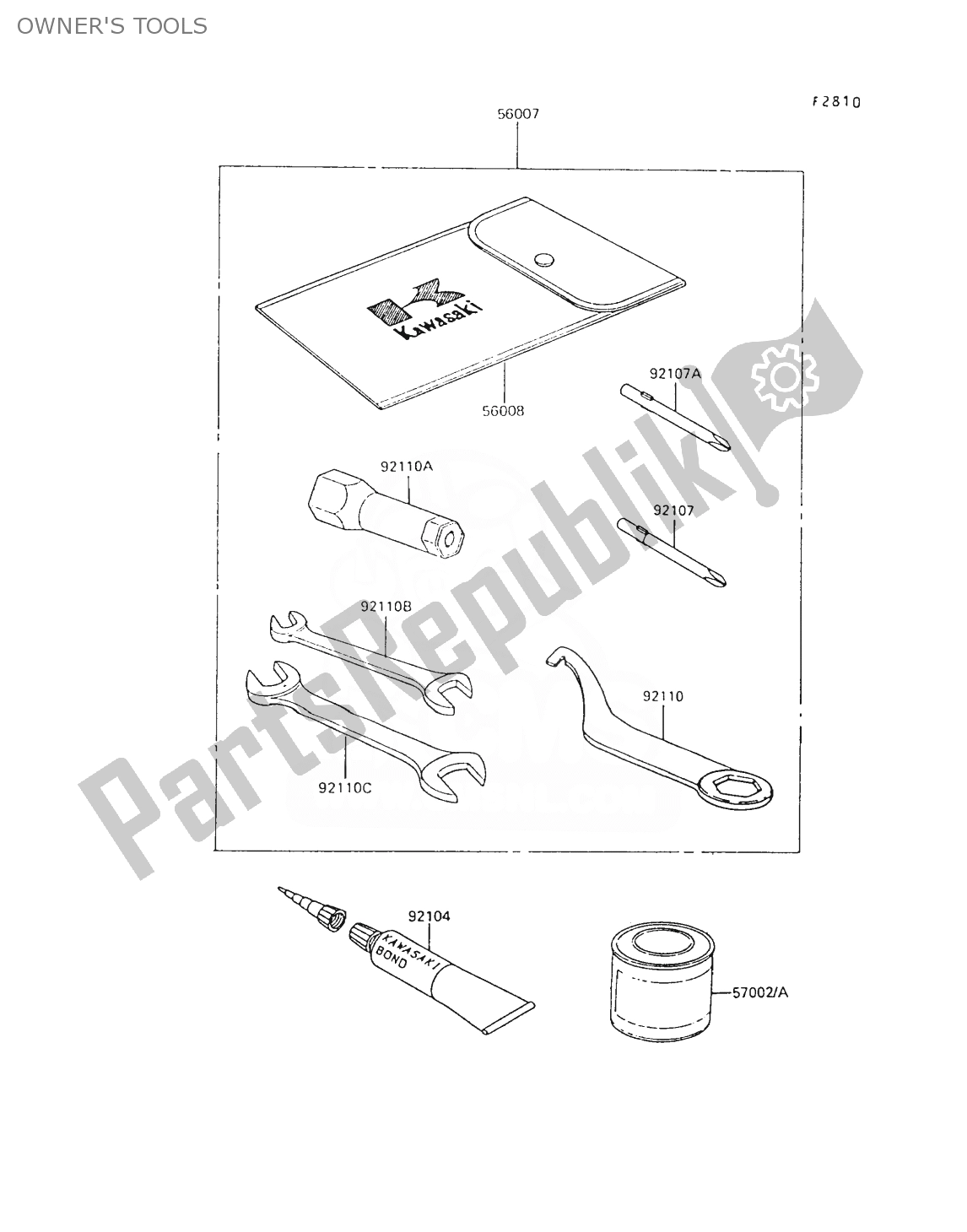 All parts for the Owner's Tools of the Kawasaki AR 80 1989