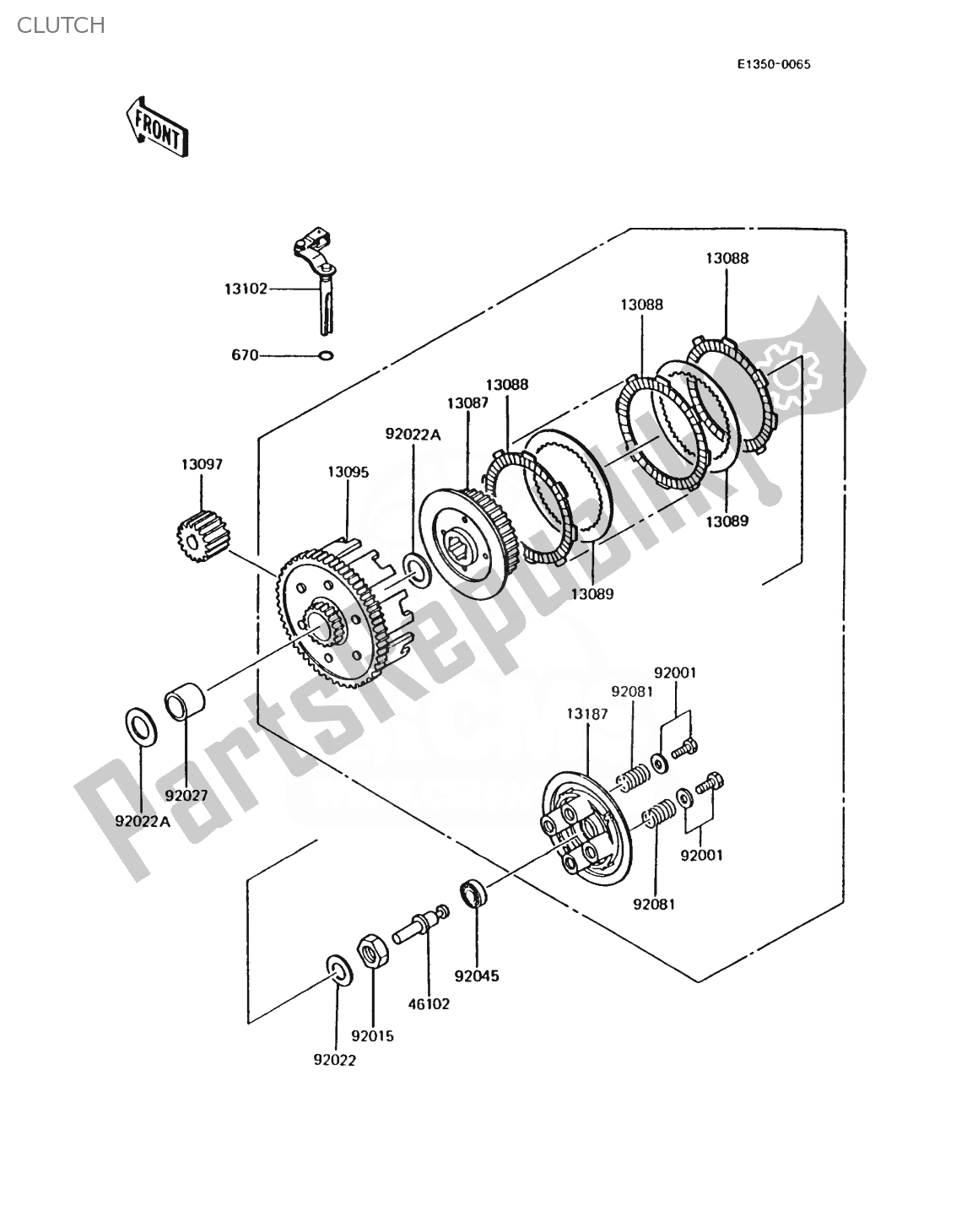 Todas las partes para Embrague de Kawasaki AR 125 1988