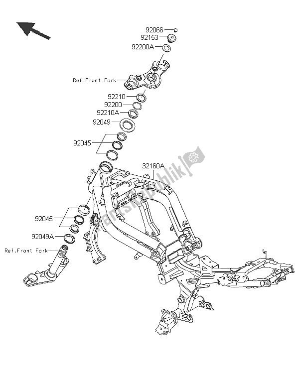 Todas las partes para Marco de Kawasaki ER 6F ABS 650 2016