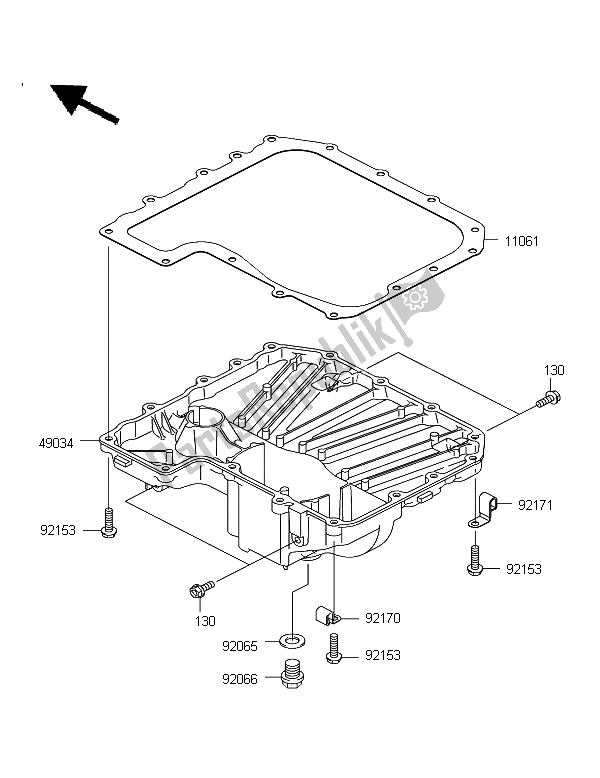 All parts for the Oil Pan of the Kawasaki Z 750 2011