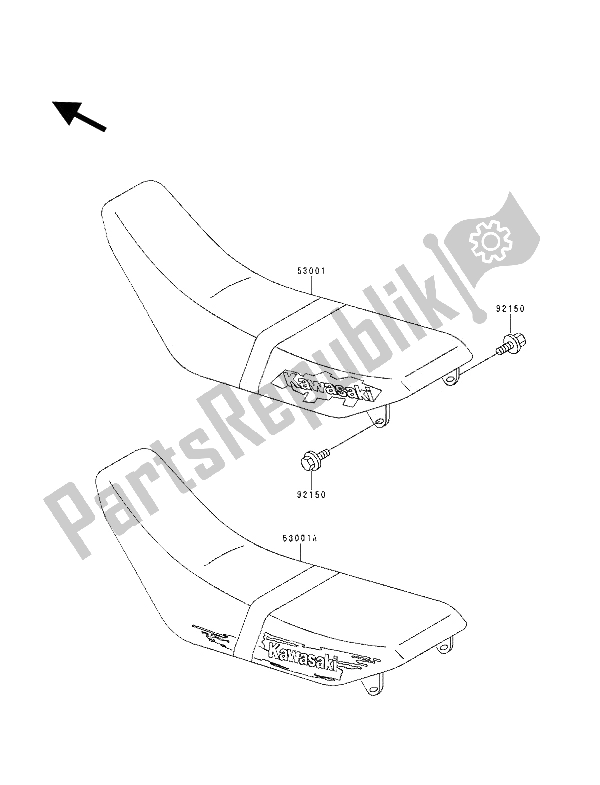 All parts for the Seat of the Kawasaki KDX 125 1991