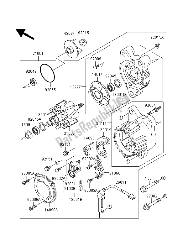 All parts for the Generator of the Kawasaki Ninja ZX 7R 750 1996