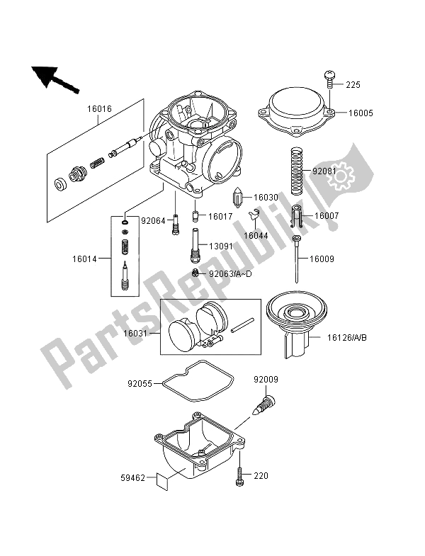 Tutte le parti per il Parti Del Carburatore del Kawasaki GPZ 500S 1996