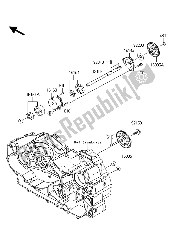 All parts for the Oil Pump of the Kawasaki VN 1700 Classic Tourer ABS 2011