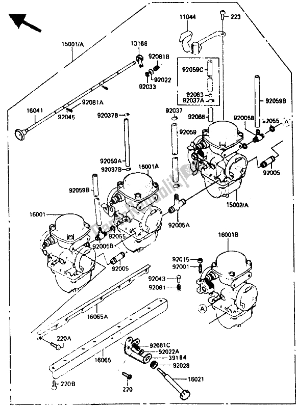 Todas las partes para Carburador de Kawasaki GPZ 750 1985