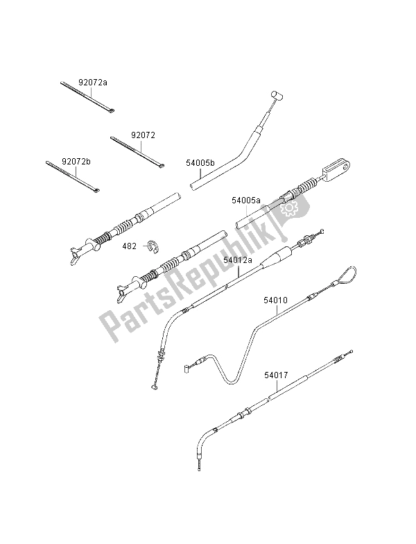 All parts for the Cables of the Kawasaki KVF 400 4X4 2001