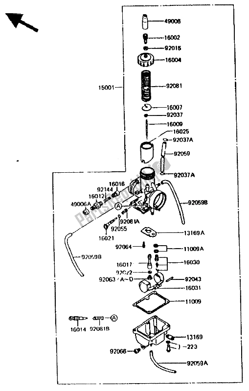 Tutte le parti per il Parti Opzionali (carburatore 27ps) del Kawasaki KMX 200 1988