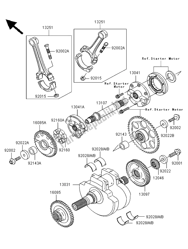 All parts for the Crankshaft of the Kawasaki VN 1600 Classic 2003