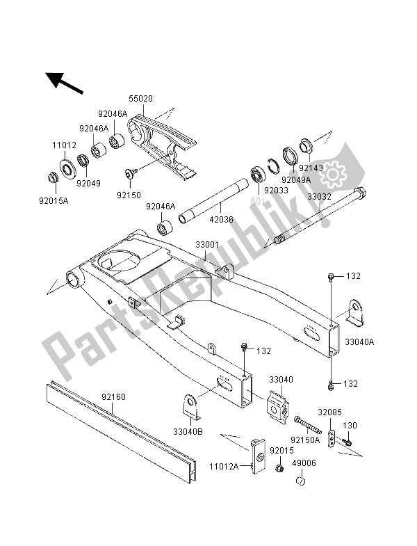 Todas las partes para Basculante de Kawasaki ZZ R 600 1998