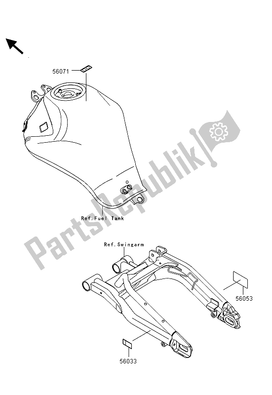 All parts for the Labels of the Kawasaki ER 6F ABS 650 2013