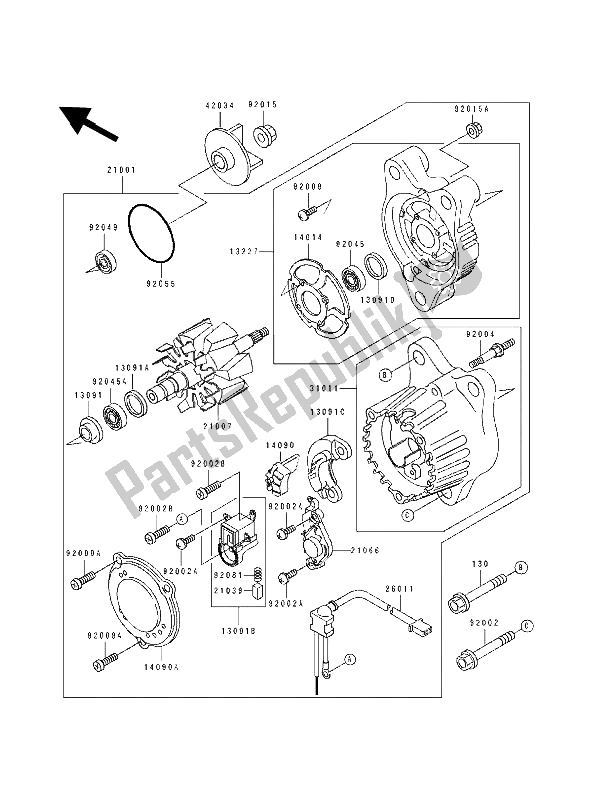 Tutte le parti per il Generatore del Kawasaki ZXR 750 1992