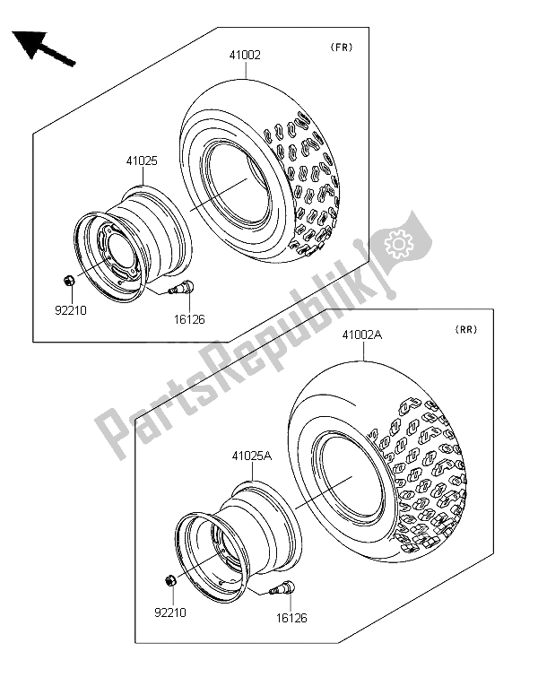 All parts for the Tires of the Kawasaki KLF 300 2006