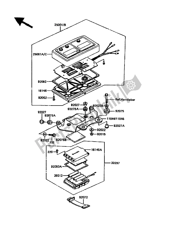 All parts for the Meter(s) of the Kawasaki KDX 200 1986