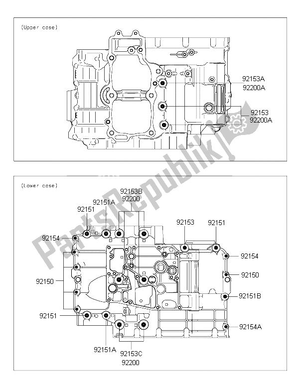 Wszystkie części do Wzór ? Rub Skrzyni Korbowej Kawasaki ER 6F ABS 650 2015