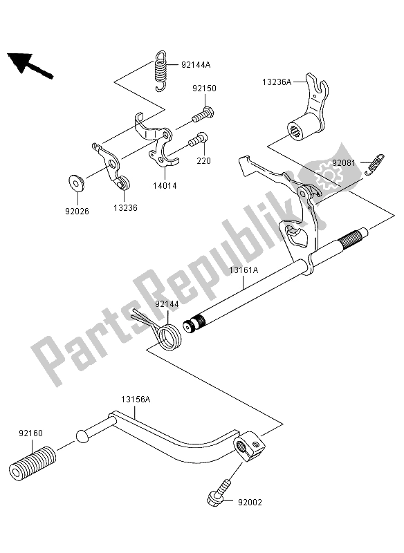 Todas las partes para Mecanismo De Cambio De Marcha de Kawasaki KLX 110 2002